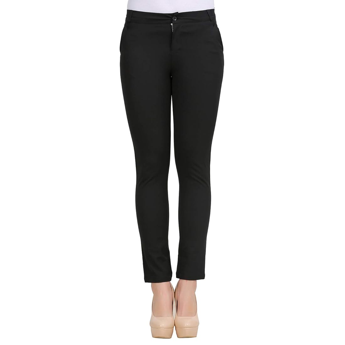 ZX3 Women's Slim Fit Formal/Casual Trouser(Black_28